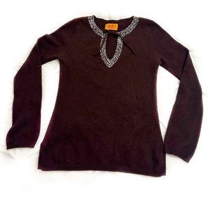 Y2K Juicy Couture 100% Cashmere Sweater   Size Small  dark brown